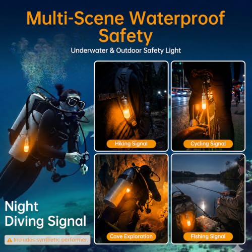 SecurityIng 4 Pcs Scuba Dive Strobe Signal Light, 4 Pcs - Yellow - color: Yellow