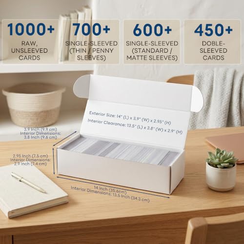 Trading Card Storage Box, 10-Pack Cardboard Trading Card Box with Dividers - color: 10-Pack/White