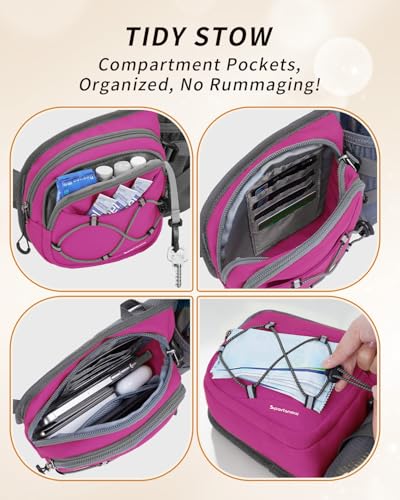 sportsnew Waist Pack with Water Bottle Holder, Fanny Pack for Men Women - color: Deep Pink