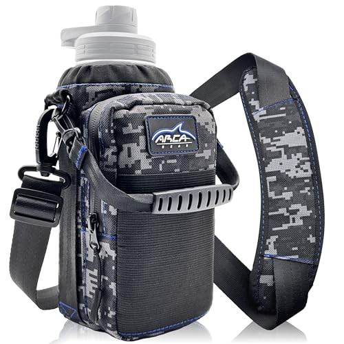 Arca Gear Hydro Carrier 32 oz Small - Insulated Water Bottle Sling w/Carry Handle, Shoulder Strap, Wallet and Two Pouches - The Perfect Flask Accessory - color: Digital Camo