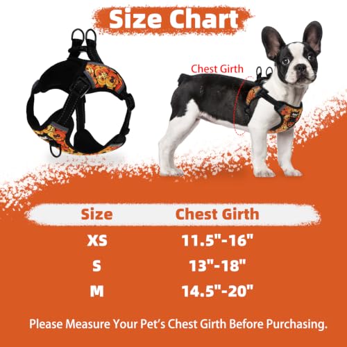 PUPTECK Halloween Dog Harness Small Sized Dog, Step in Adjustable Reflective Dog Vest Harness Escape Proof, No Pull Soft Padded Harness Easy Control, Black M - color: Black(Halloween), size: M (CHEST: 14.5"-20")