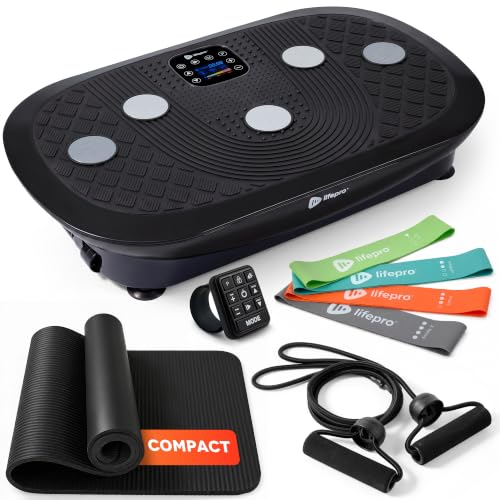 Lifepro Rumblex 4D Vibration Plate Exercise Machine with 7 Training Modes - color: Black, size: Plus Mini