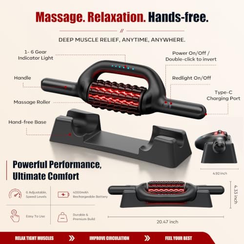 6-Speed Lymphatic Massager Roller for Back Leg Glutes Foot & Abdomen