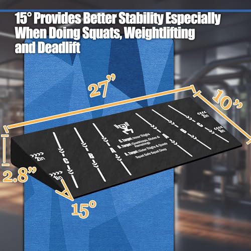 Squat Wedge Block One Piece: Heel Elevated Board for Lower Body Workout - size: 1Pc: Large