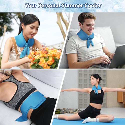 Widened Cooling Neck Wraps Long Lasting Neck Ice Pack Wrap - color: Blue