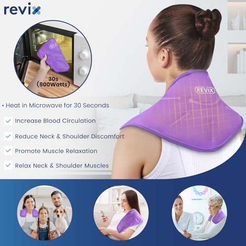 REVIX Neck Ice Pack Wrap Cervical Ice Pack Reusable for Neck and Shoulder - style: Neck Purple-1 Pack