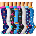 FEYHAY Copper Compression Socks (8 Pairs) 15-20 mmHg Circulation is Best Athletic & Daily for Men & Women, Running, Climbing - color: 05 navy/Gray/Black, size: Large-X-Large