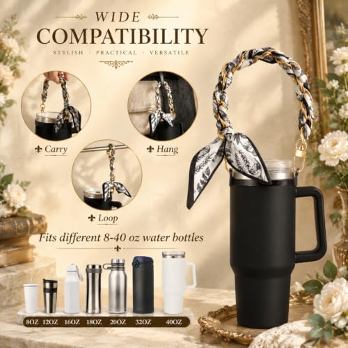SiliFine Silicone Tumbler Strap Holder with Sling, Carrier - color: Black
