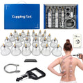 DEFUNX Cupping Set, 24 Cups Cupping Kit for Massage Therapy, Cupping Therapy Set with Pump for Back Massage, Pain Relief, Physical Therapy - size: 24 Cup