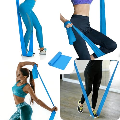 Resistance Bands Long Non-Latex Elastic Stretch Bands - color: Blue-10/15lb, size: 5ft/6.5ft