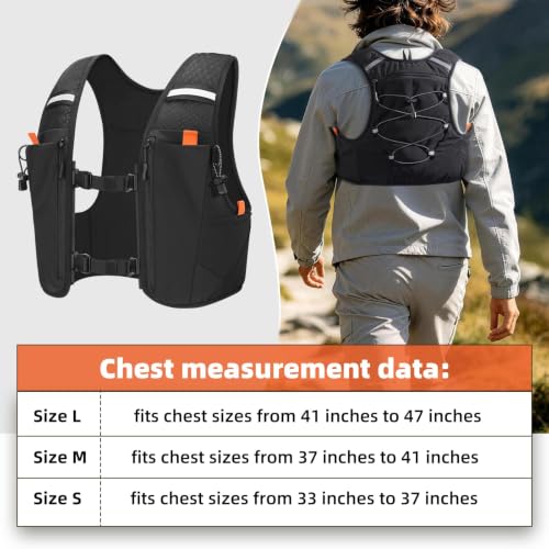 NOOLA Running Vest for Women Men with 2 Pcs 500ml Soft Flask & Phone Holder - size: Medium