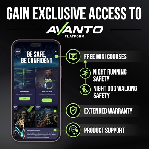 AVANTO SOLX1 Pro Chest Light for Running & Night Walking | Running Headlamp Flashlight Performance | USB-C Charge | Adjustable Beam | Reflective Safety Harness