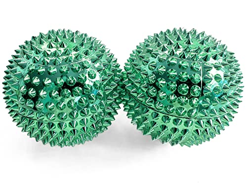 2X Spiky DBT Skill Balls | Magnetic Stress Relief Balls | Spiky Massage Balls for Relaxation, Tension Release, Focus & Mobility (Green, 2 Inch) - color: Green, size: 2 inches