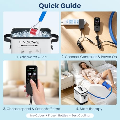 ONLYCARE Cold Therapy Ice Machine 2.0 w/Programmable Timer & Quiet Pump - color: Gray