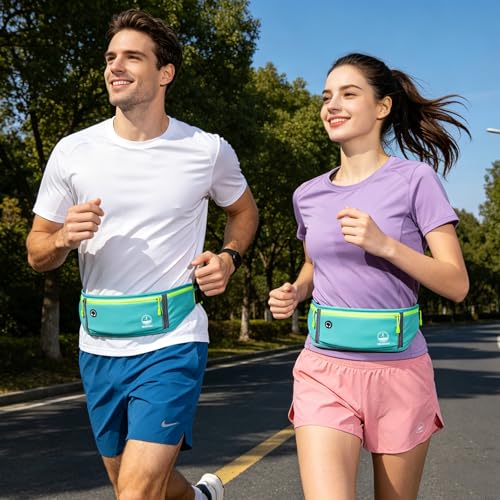 Running Belt Slim Fanny Pack Jogging Pouch Phone Holder Waist Pack - Cyan - color: F Blue Green