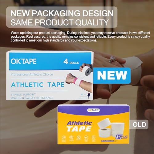 OK TAPE Athletic Sports Tape 4 Packs 45ft Per Roll Pink Strong Adhesion - color: Pink, size: 1.5" x 15yards - 4 Rolls