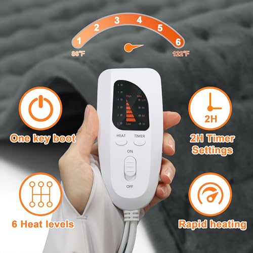 Heating Pad,Electric Heating Pads,Heating Pad for Back,DimGray,40x20 Inch - color: Darkgray, size: 40x20 Inch