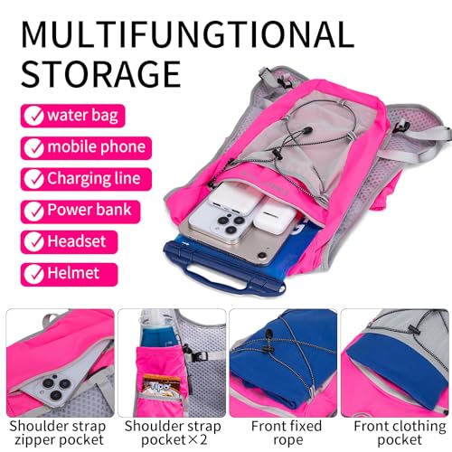 Carey Sten Lightweight Hydration Backpack Running Vest with 1.5L Water Bag - color: rose pink