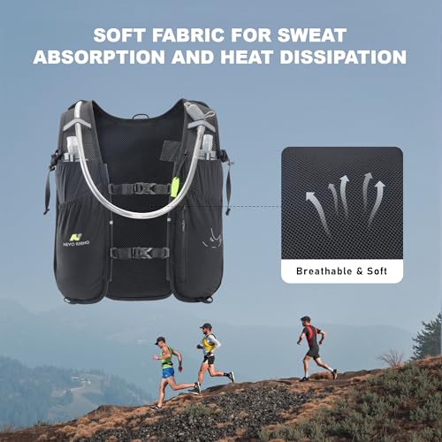 N NEVO RHINO 5.5L Running Vest, Hydration Vest with 1.5L Water Bladder - color: black
