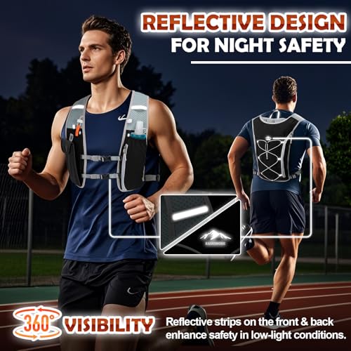 RAINSMORE Running Hydration Vest with 500ml Soft Flask