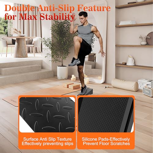 Slant Board for Calf Stretching, Steel Squat Wedge for Home Gym (2 Pack Black) - color: 2 Pack Black