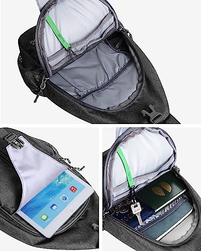 WATERFLY Small Hiking Sling Bag: Crossbody Sling Backpack Chest Bag Daypack for Men Women with Skin-Friendly Shoulder Strap - color: Grey(other Style)