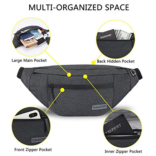 Small Crossbody Fanny Pack Women Men Shoulder Sling Bag Carrying All Phones - color: Dark Grey, size: Large