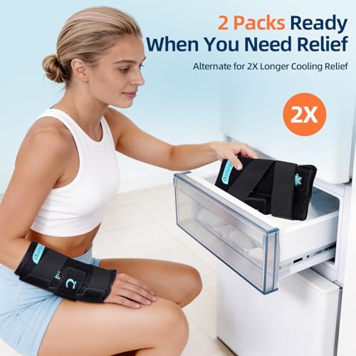 Comfytemp Ankle Ice Pack Wrap and Wrist Ice Pack Wrap Carpal Tunnel Wrist Brace, Hand Thumb Ice Packs Brace, Gel Packs for Injuries Reusable, Hot Cold Compress
