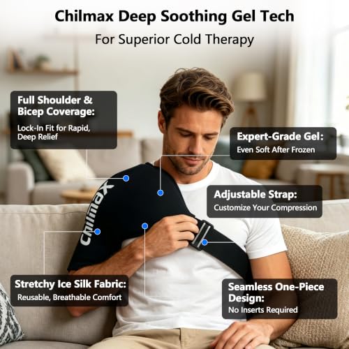 Shoulder Ice Pack Wrap for Rotator Cuff Cold Therapy Brace 2Pack - color: 2pcs XLarge-Black