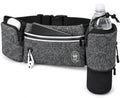 Running Belt with Water Bottle Holder Waist Bag Extender Grey - color: Grey