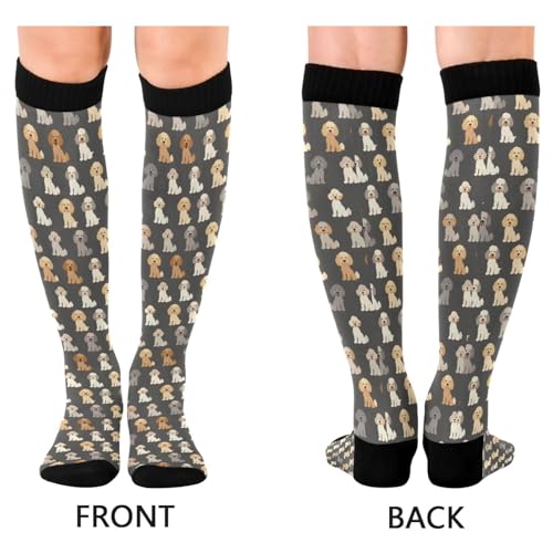 Snowflake Red Christmas Compression Sock for Women Men Funny Support Knee High Socks Running,Nurses,Travel - color: Multicolor