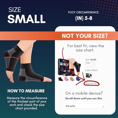 Ankle Brace Socks - Ankle Compression Sleeve - Foot Brace for Women & Men - color: Black, size: Small