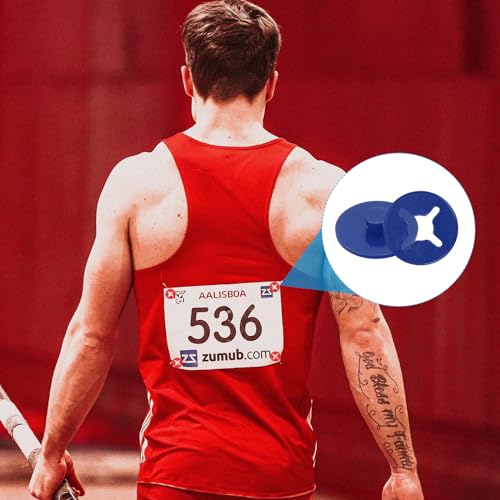PATIKIL Running Bib Race Clips, 40 Pcs Race Fastener Race Number Buckle Fixing System Marathon Number Buckles Fasteners Holders for Runners Field, Dark Blue - color: Dark Blue