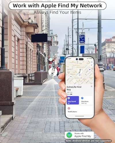 ExtreLife Keychain, Works with Apple Find My, Bottle Opener, Carabiner Car Key Chains with Gps Tracker - color: Pearl White