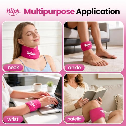 Hilph Neck Ice Pack Wrap, 45-Min Cooling for Tonsillectomy & Sore Throat - color: Red