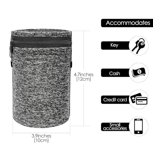 2 Pack Wrist Wallet Wristband with Zipper, 2 Pocket Wrist Pouch for Keys ID Cards Cash, Sports Sweatband for Running, Gym, Outdoor Activities