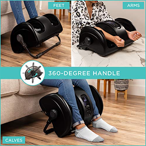 Best Choice Products Shiatsu Foot Massager with Heat for Plantar Fasciitis & Neuropathy, Kneading Foot & Calf Massager with Remote, 360° Adjustable Handle, Rolling & Compression Massage - Black - color: Black