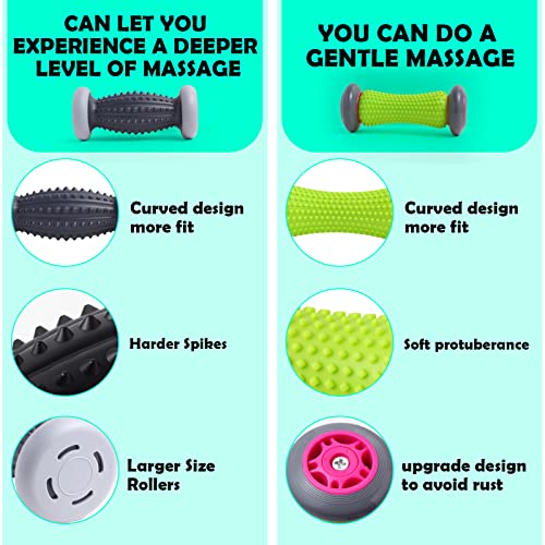 Plantar Fasciitis Relief, Foot Roller & Massager for Plantar Fasciitis, Neuropathy & Reflexology - 2 Foot Massage Roller & Ball (Green, Large)