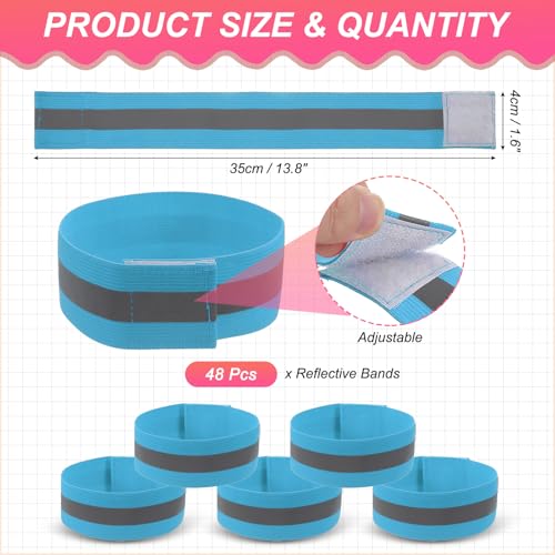 PATIKIL Reflective Bands for Wrist Arm Ankle Leg High Visibility Band - color: Sky Blue