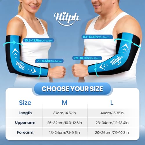 Hilph Full Arm Elbow Ice Pack Sleeve for Pitchers, Extended-Length Design - size: Large
