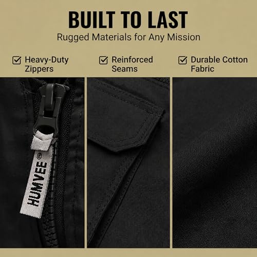 Humvee Utility Vest with 21 Pockets -Travel, Safari, Hunting, Camping, 100% Cotton, Tactical Jacket for Men & Women - color: Black, size: Large