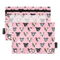 Pitbull Heads Pencil Pouches for 3 Ring Binder 2 Pack - color: Pitbull Heads