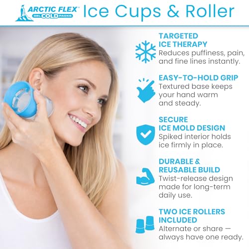 Arctic Flex Ice Roller for Face, Eyes & Neck (2 Pack) - Facial Ice Cube