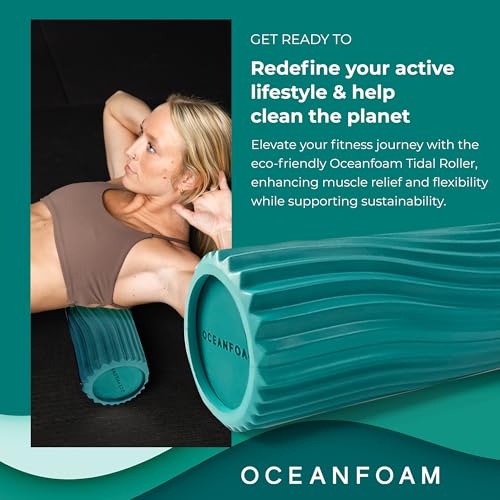 Oceanfoam Tidal Roller - Muscle Massage Foam Roller for Exercise (Jade) - color: Jade