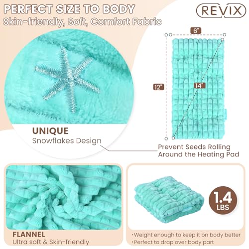 REVIX 6 * 12" Moist Heating Pad Microwavable, Reusable Microwave Heating Pads for Joints, Weighted Heat Packs with Flaxseeds for Shoulders, Neck, Back, Unscented (Pack of 2) - size: 6 x 12" (Pack of 2), style: Green