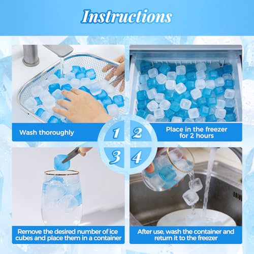 Reusable Plastic Ice Cubes, 500 Pack, 15.4LBS, with 2 Storage Bags