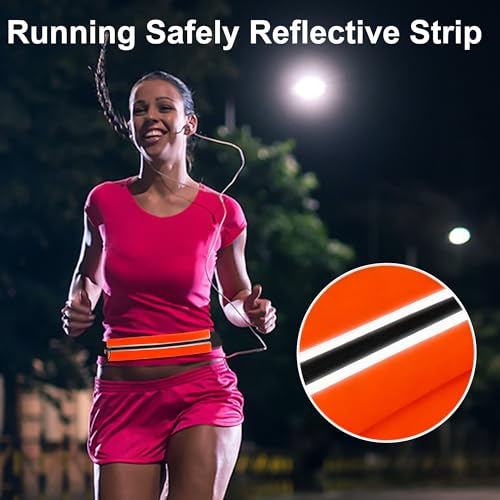 Running Belt Fanny Pack Men and Women Slim Running Bag Money Belt - color: Bright Orange