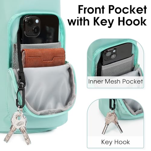 Ceneda Water Bottle Carrier Bag with Phone Pocket 32oz 40oz Tumbler Insulated Water Bottle Holder with Adjustable Shoulder Strap Carrier Sling Bag (Mint Green) - color: Mint Green