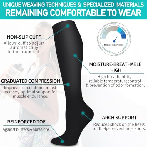 COOLOVER Copper Compression Socks for Women and Men(6 Pairs)-Best Support for Running, Athletic, Travel - color: 05a Black/Brown/Khaki, size: Small-Medium