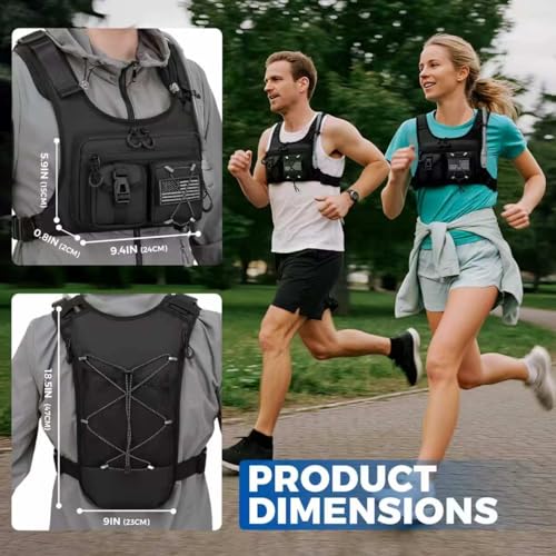 Criuage USA Patent Running Hydration Vest Backpack, Lightweight Chest Pack with 2.0L Water Bladder Bag Daypack for Hiking Running Cycling Race Marathon for Women Men - color: Black